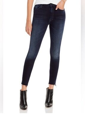 MOTHER Last Call Wash Cotton Blend High Waisted Looker Ankle Fray Jeans Sz. 29